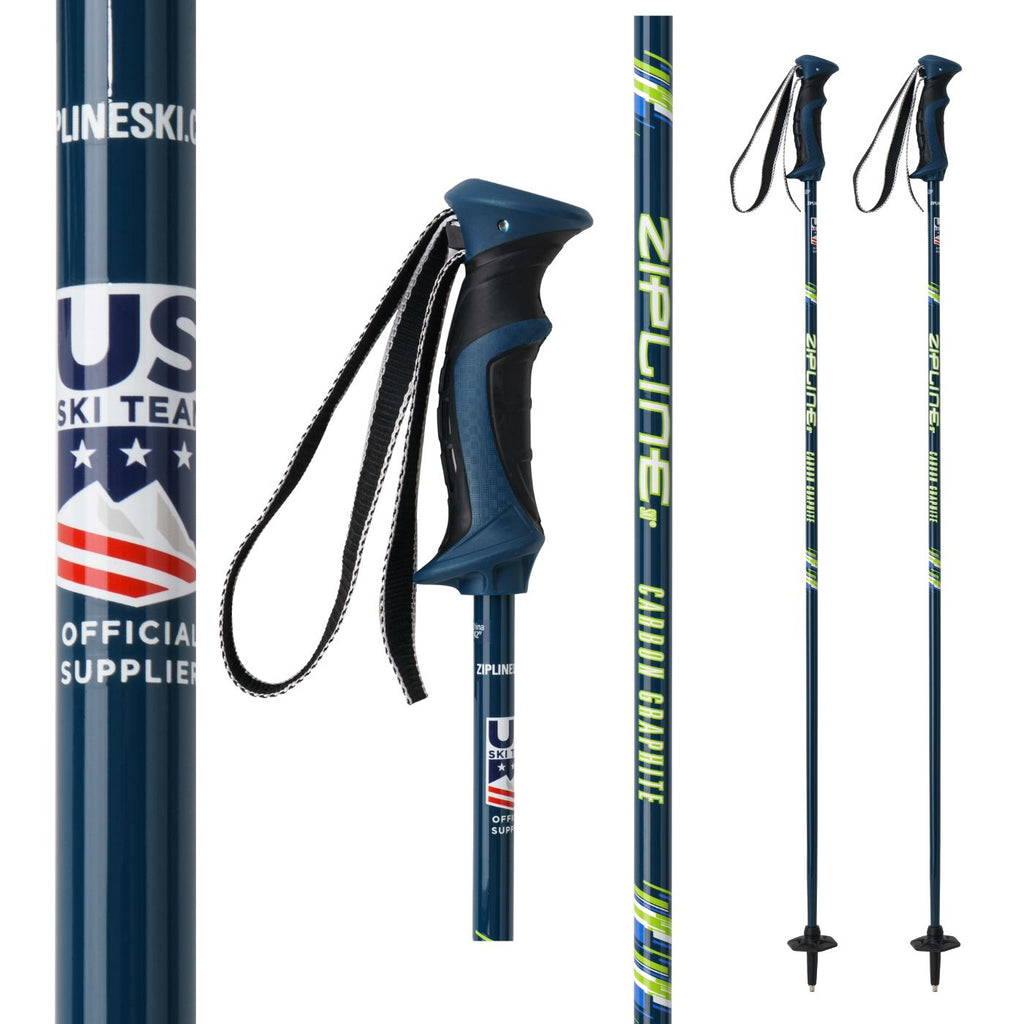 Lollipop 14.0 Graphite Composite Ski Poles Ski Poles ZiplineSki Avalon Teal 40" in. / 102 cm 