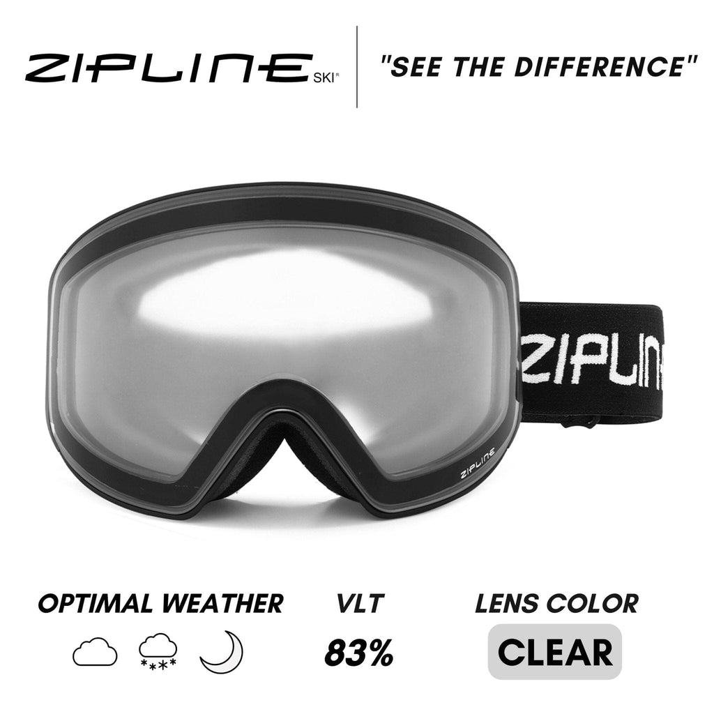 Podium XT Goggles - Black Frame ZiplineSki Clear 