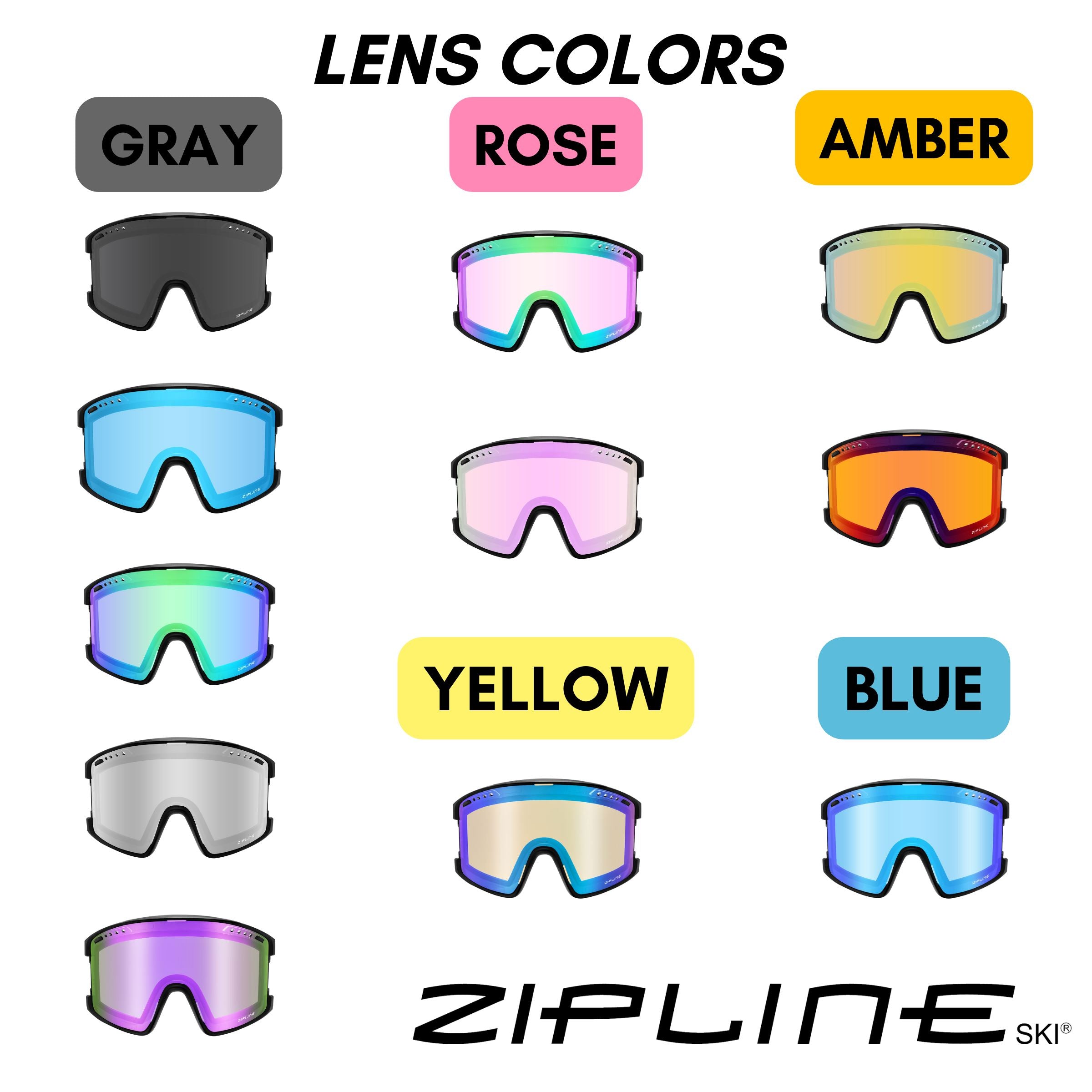 KLIK Goggles - Replacement Lenses Only ZiplineSki 