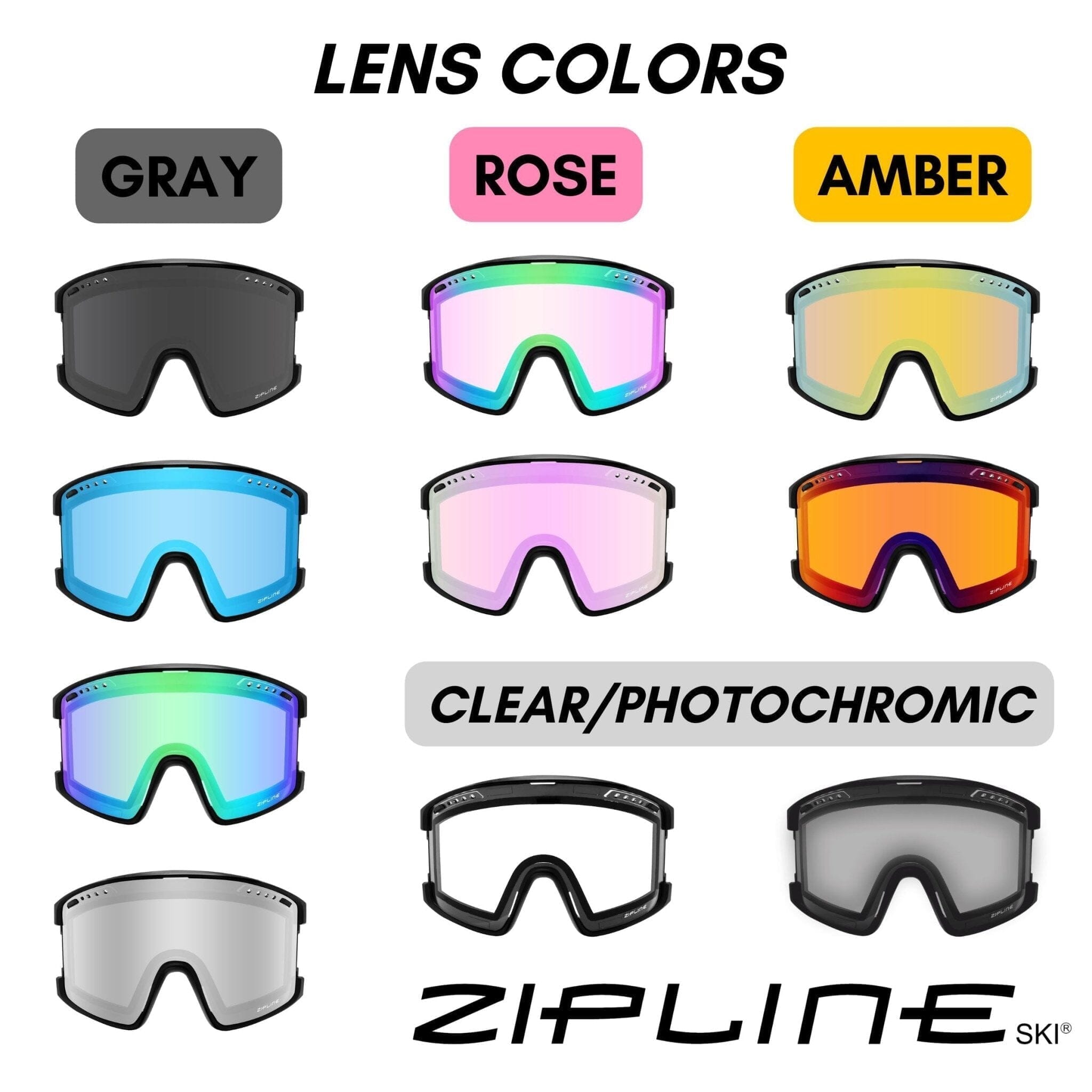 KLIK Goggles - Replacement Lenses Only ZiplineSki 