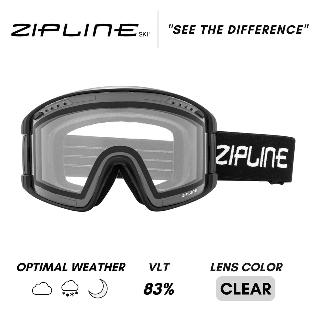 KLIK Goggles - Replacement Lenses Only ZiplineSki Black Clear 
