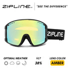 KLIK Goggles - Replacement Lenses Only ZiplineSki Black Golden Hour - Amber Lens 