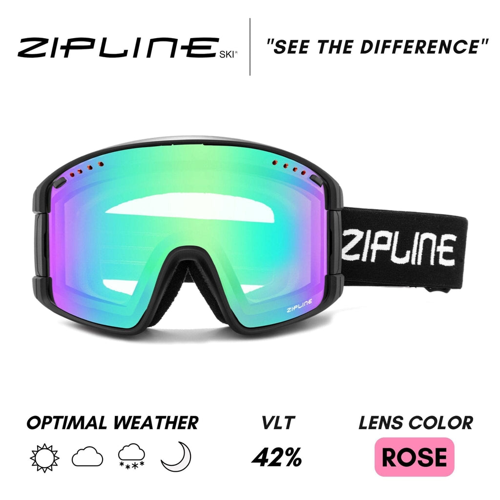 KLIK Goggles - Replacement Lenses Only ZiplineSki Black Pink Paradise - Rose Lens 