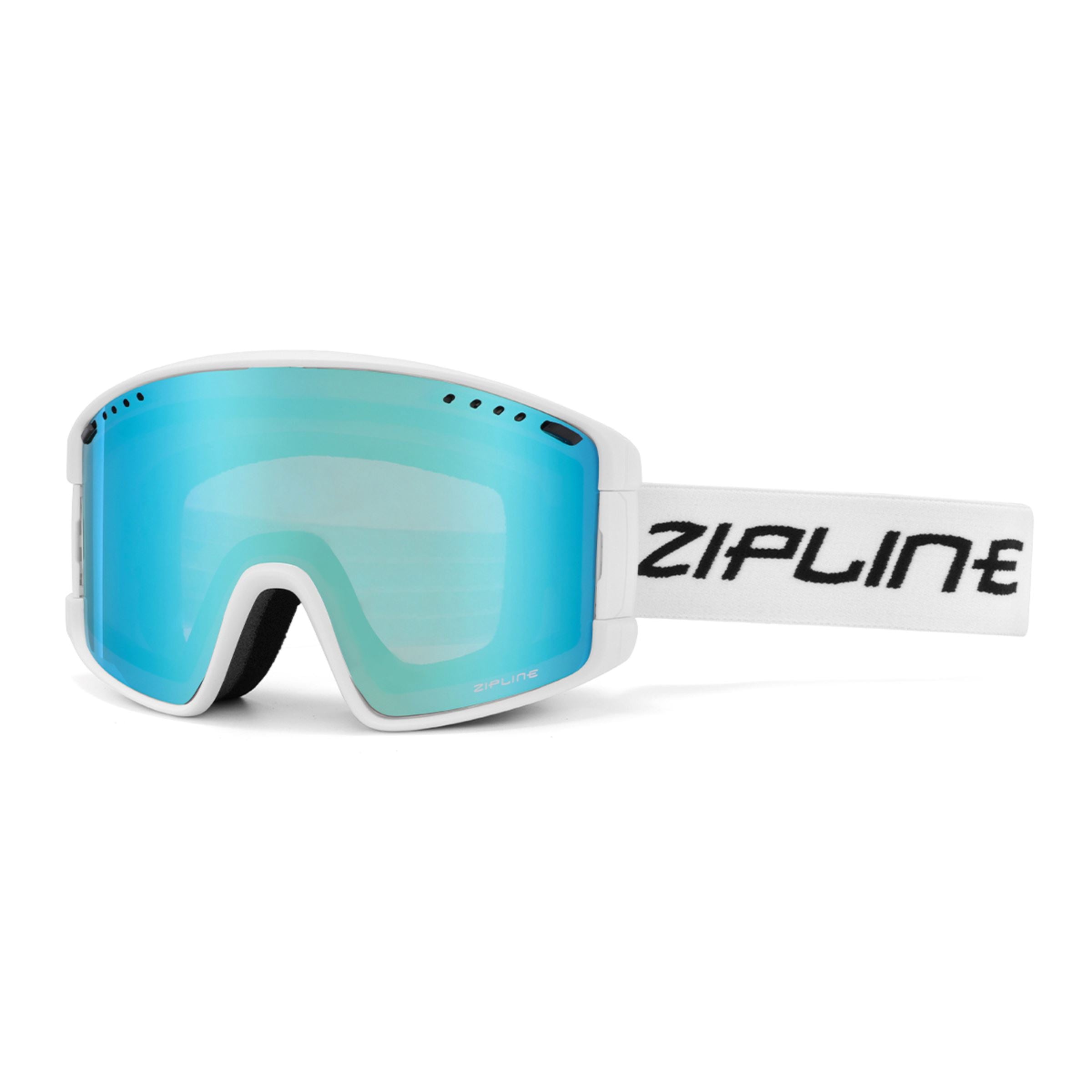 KLIK Goggles - Replacement Lenses Only ZiplineSki White Ice Blue - Gray Lens 