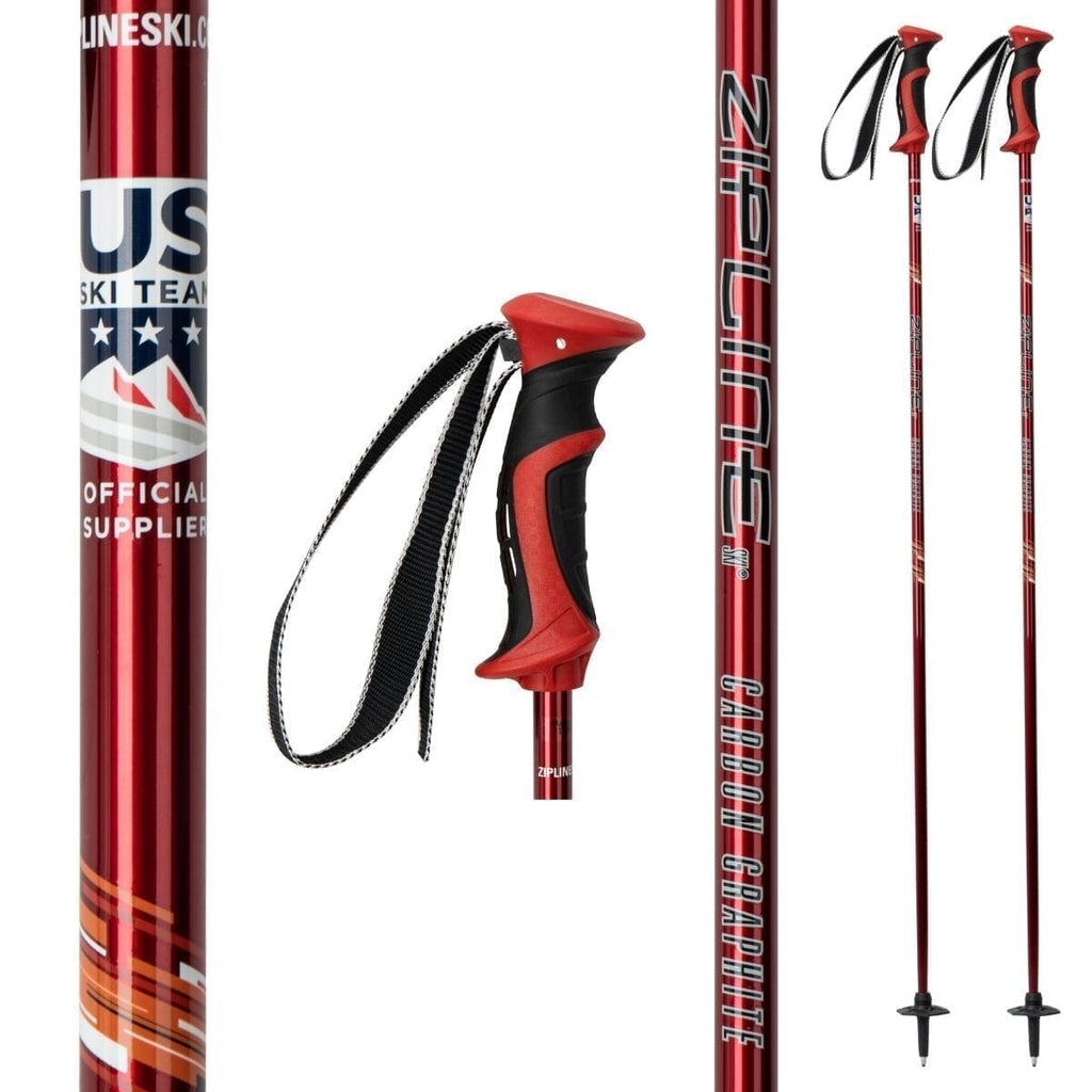 Lollipop 14.0 Graphite Composite Ski Poles Ski Poles ZiplineSki Cherry 40" in. / 102 cm 