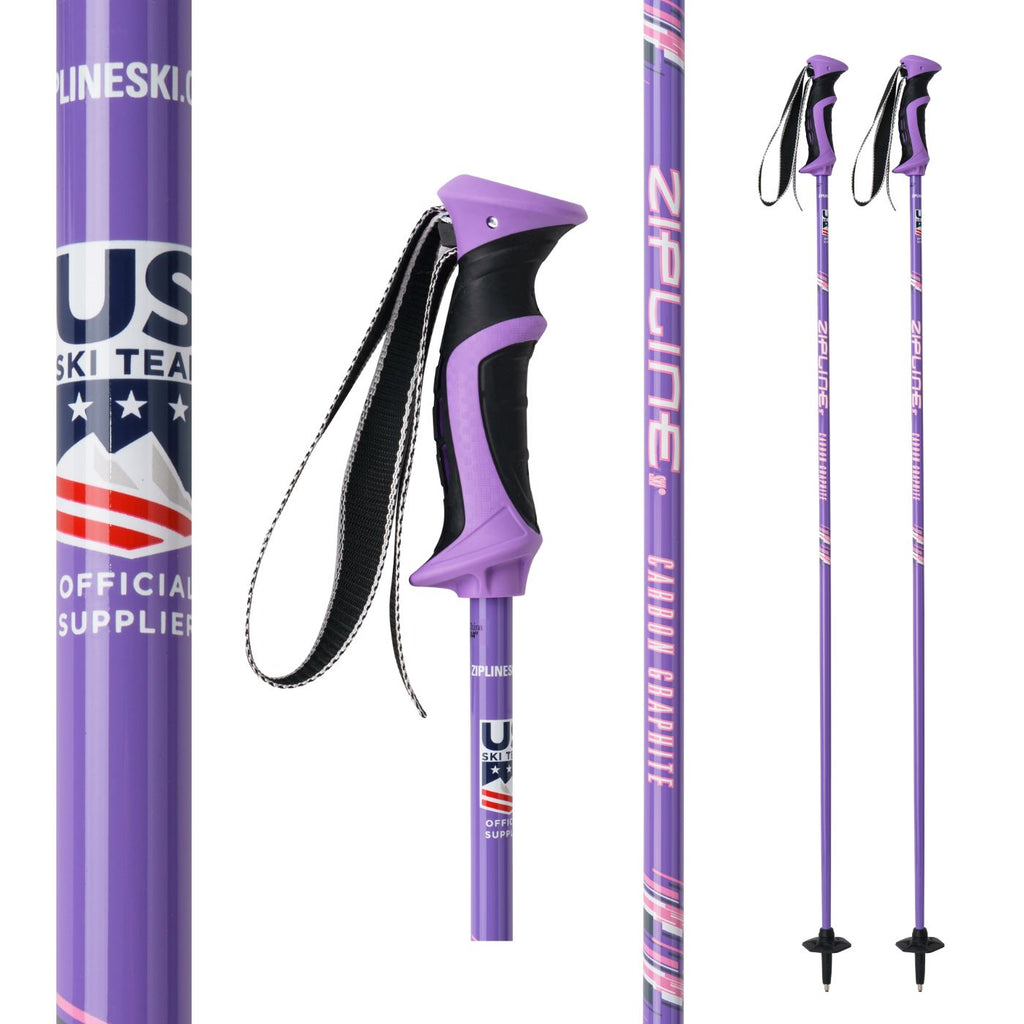 Lollipop 14.0 Graphite Composite Ski Poles Ski Poles ZiplineSki Lavender 40" in. / 102 cm 