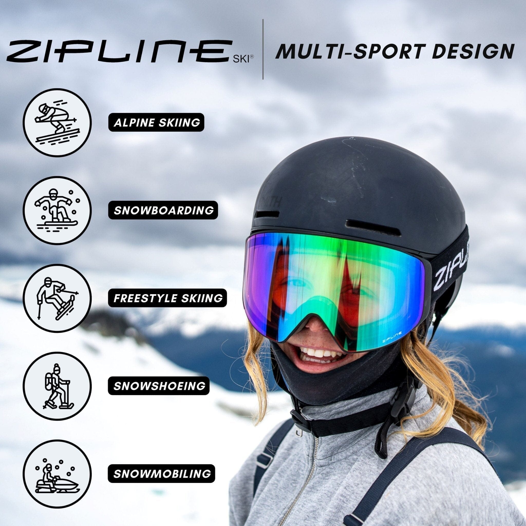 Podium XT Goggles - Black Frame ZiplineSki 