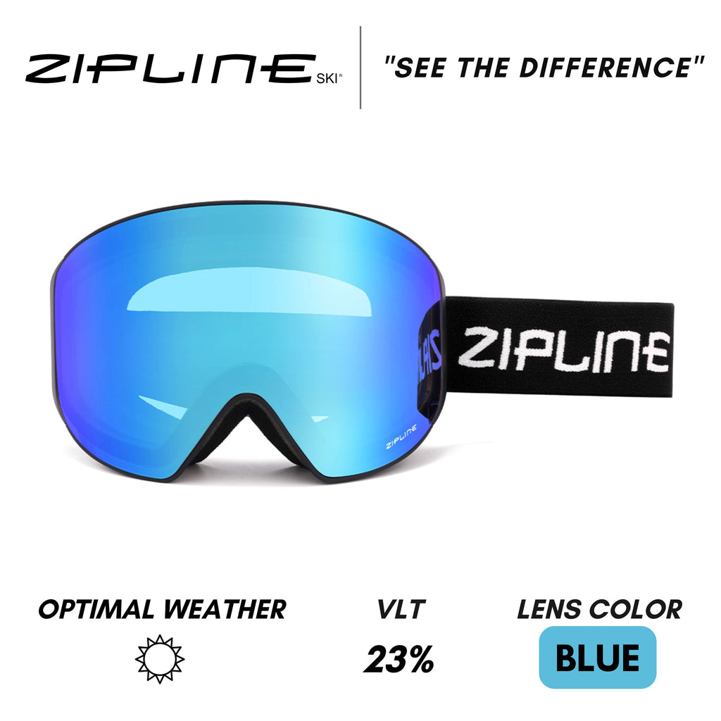 Podium XT Goggles - Black Frame ZiplineSki Blue Moon - Blue Lens 