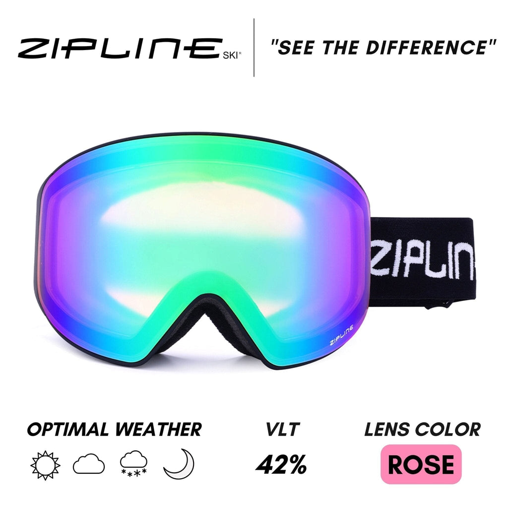 Podium XT Goggles - Black Frame ZiplineSki Pink Paradise - Rose Lens 