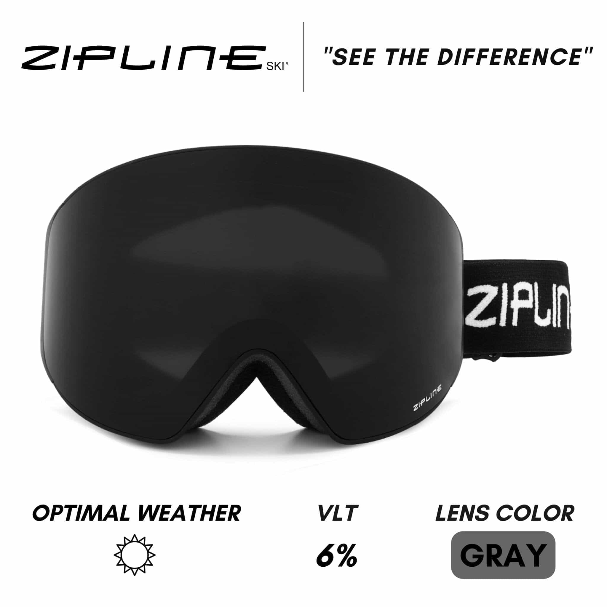 Podium XT Replacement Lens Only ZiplineSki Blackout - Gray Lens 