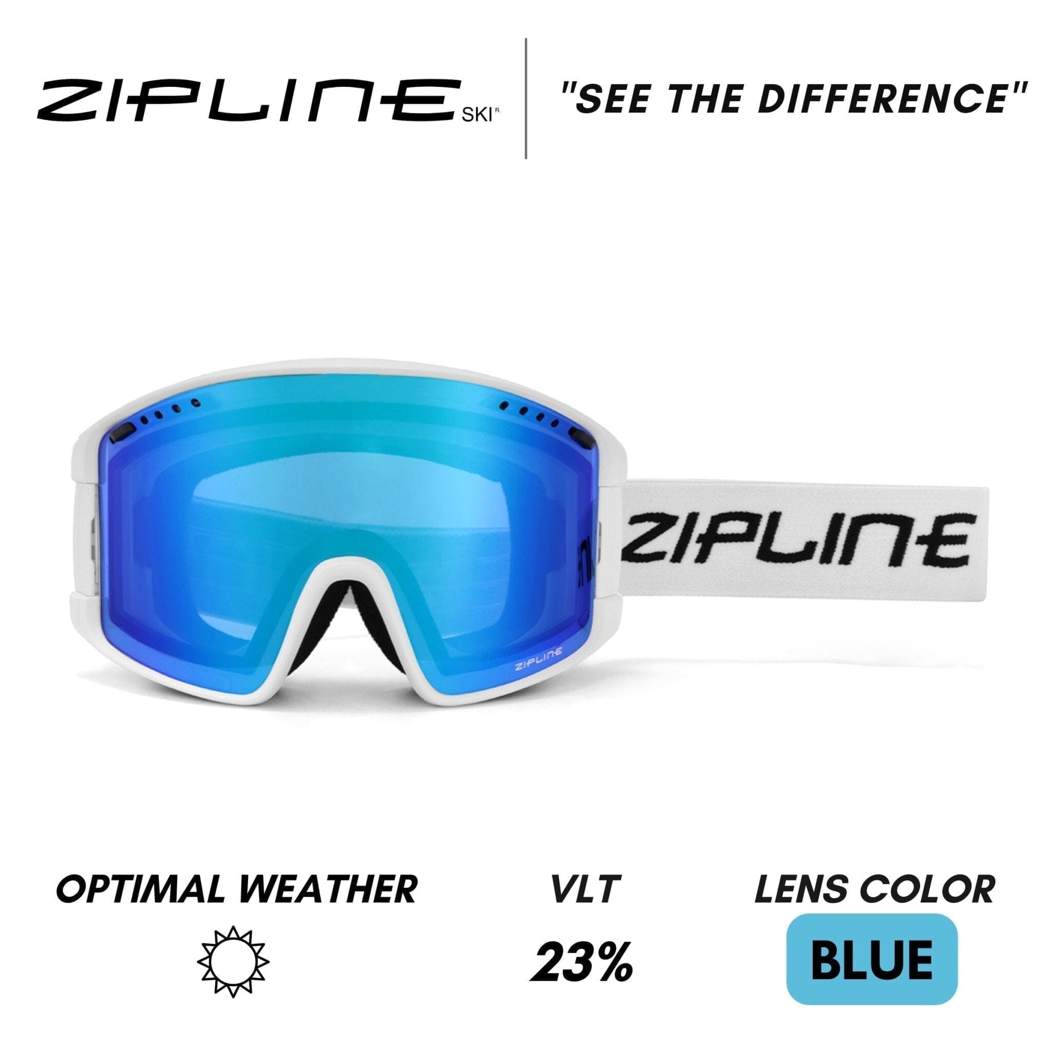 KLIK Goggles - White Frame - ZiplineSki