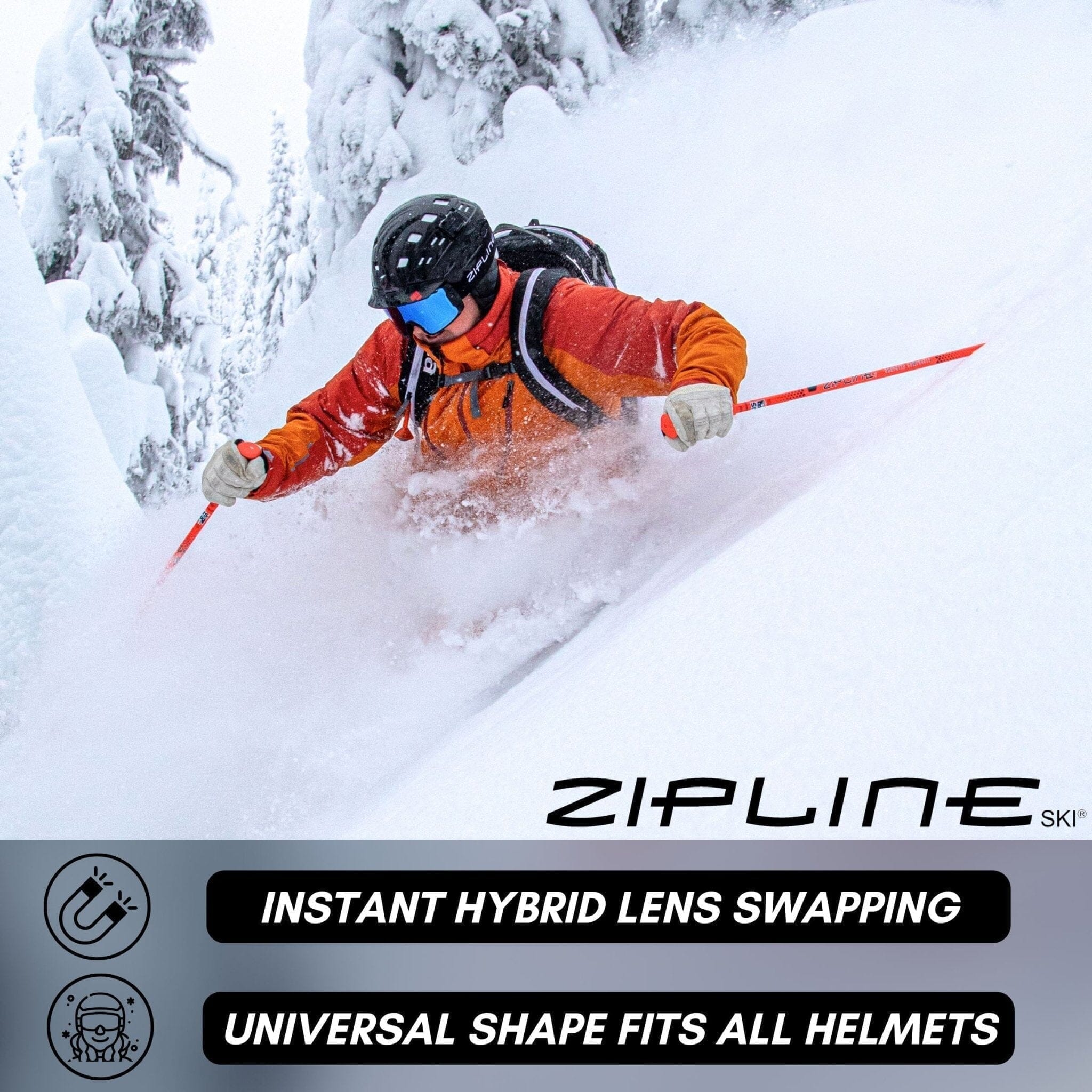 KLIK Goggles - White Frame - ZiplineSki