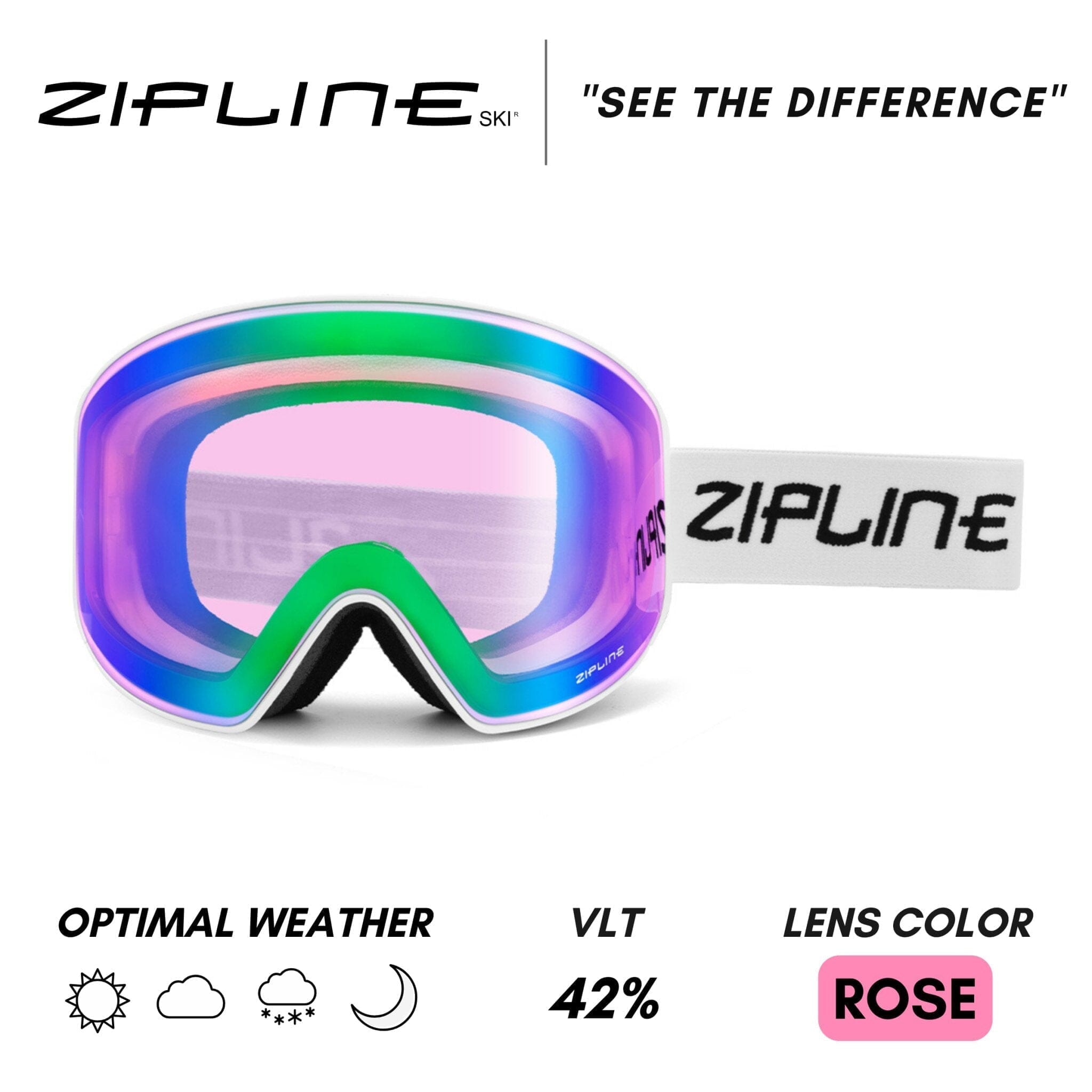 Podium XT Goggles - White Frame - ZiplineSki