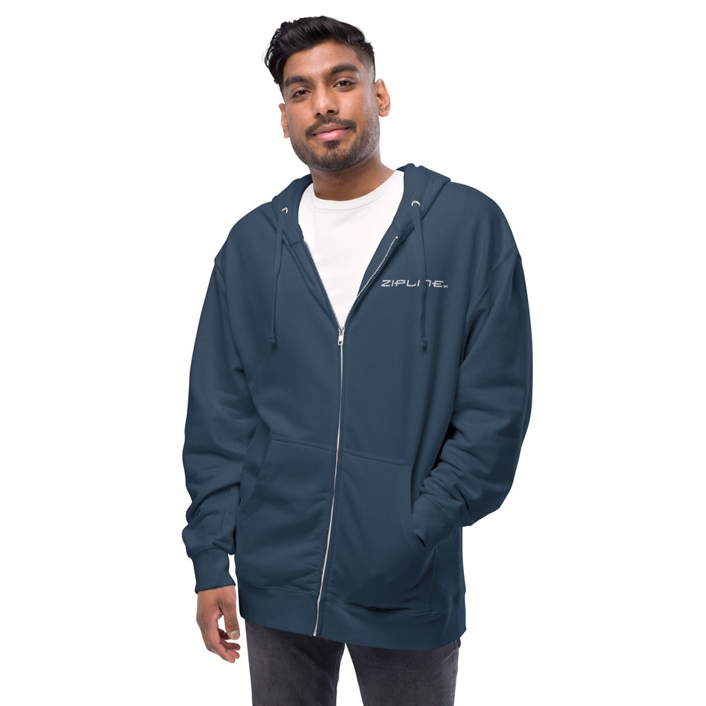 Unisex fleece zip up hoodie - ZiplineSki