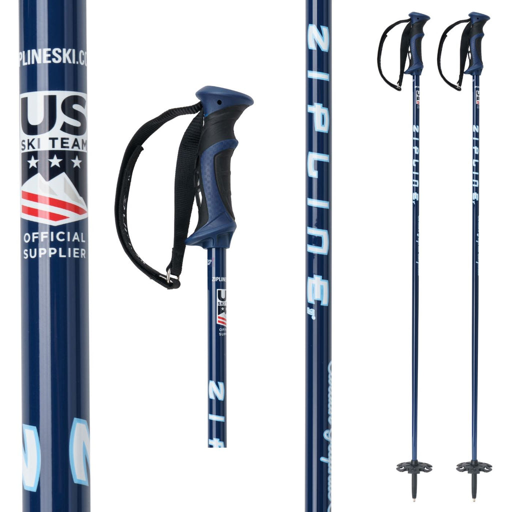 Zipline Blurr 16.0 Graphite Composite Ski Poles Ski Poles ZiplineSki Regal Blue 40" in. / 102 cm 