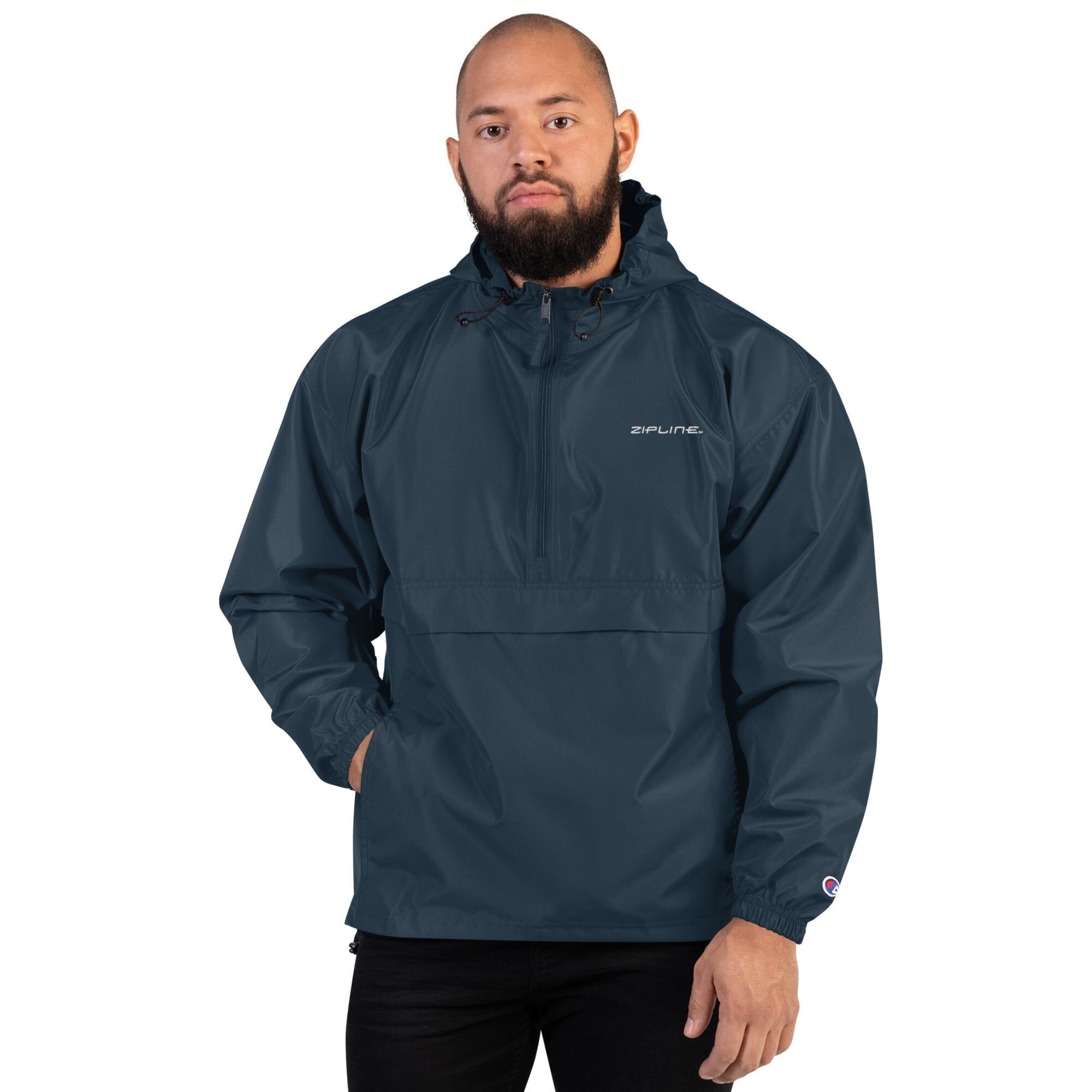 Zipline Embroidered Champion Packable Jacket - ZiplineSki