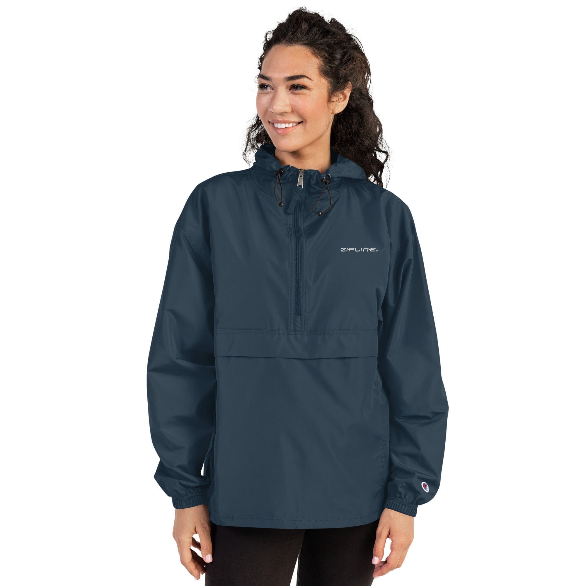 Zipline Embroidered Champion Packable Jacket - ZiplineSki